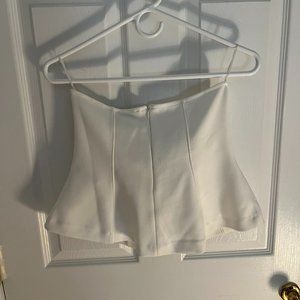 Zara White Flare Tube Top
